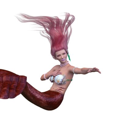 3 boyutlu deniz kızı tasviri