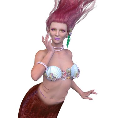 3 boyutlu deniz kızı tasviri