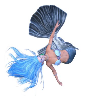 3 boyutlu deniz kızı tasviri