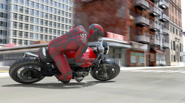 Süper Kahraman Bir Sürücünün Boyutlu Görüntüsü — Stok fotoğraf