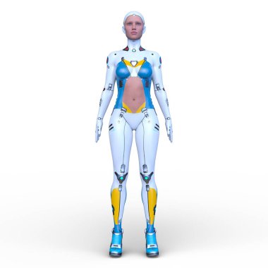 Dişi bir sayborgun 3D canlandırması