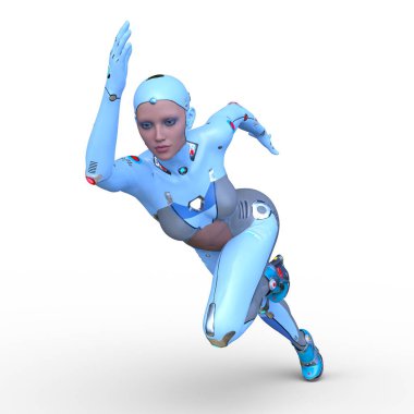 Dişi bir sayborgun 3D canlandırması