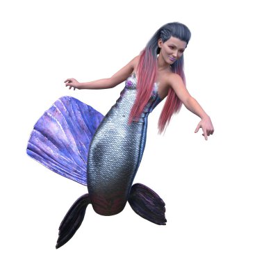 Bir denizkızının 3 boyutlu canlandırması