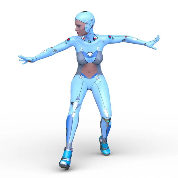 Representación Cyborg Femenino — Foto de Stock