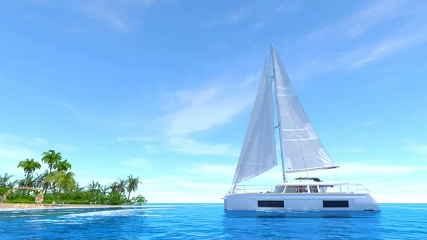 Rendering Yacht — Stockfoto