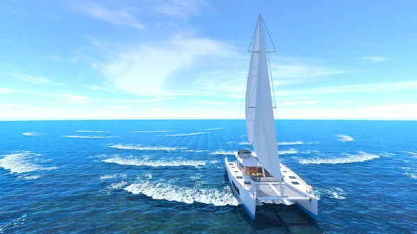 Rendering Yacht — Stockfoto