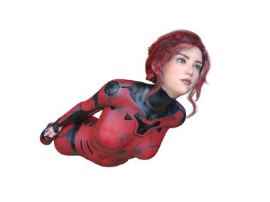 Süper bir kadının 3B canlandırması