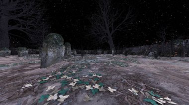 Mezarlığın 3B canlandırması