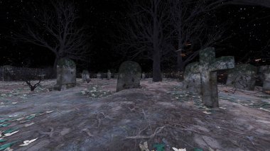 Mezarlığın 3B canlandırması