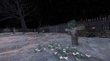 Mezarlığın 3B canlandırması