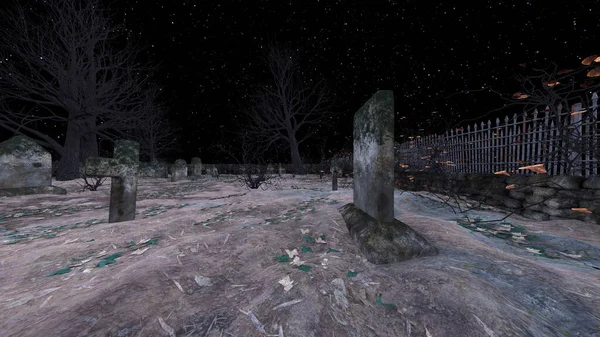 Rendering Graveyard — Stock Photo, Image