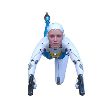 Dişi bir sayborgun 3D canlandırması