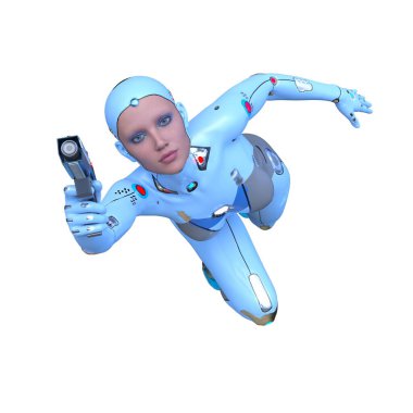 Dişi bir sayborgun 3D canlandırması