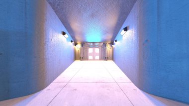 Uzay aracının içinde 3B CG görüntüleme