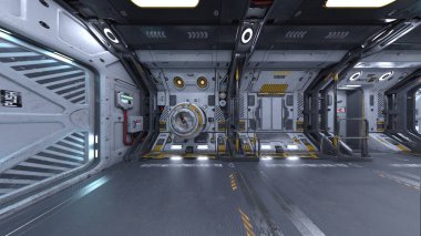 Uzay aracının içinde 3B CG görüntüleme