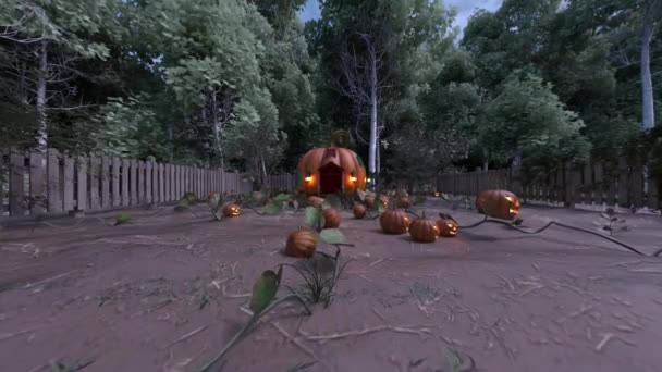 Rendering Pumpkin House — Stock Video
