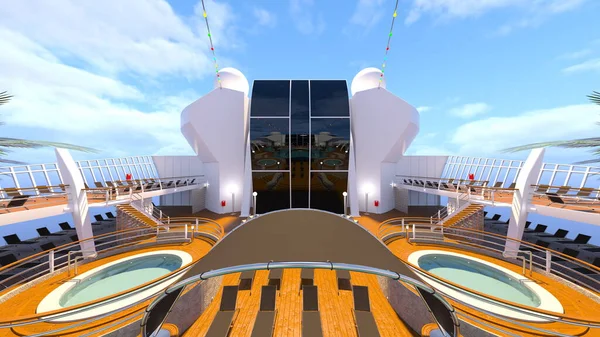 Rendering Ship Deck — Stock Photo, Image