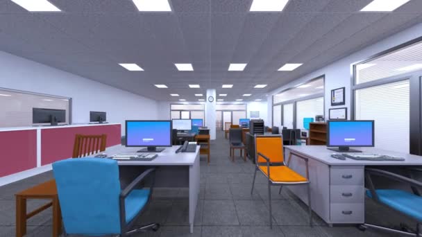 近代的なオフィスビルの3Dレンダリング — ストック動画