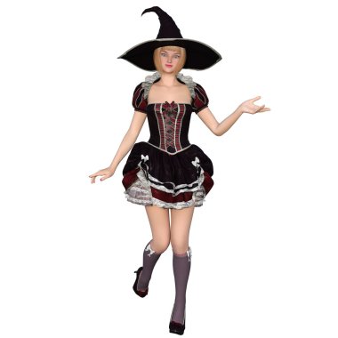 Genç kadın cadı kostüm
