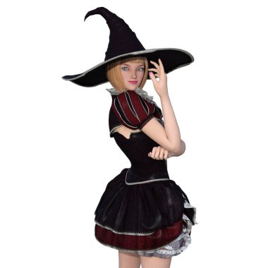 Genç kadın cadı kostüm