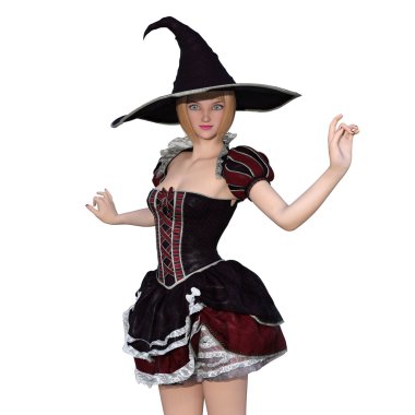 Genç kadın cadı kostüm