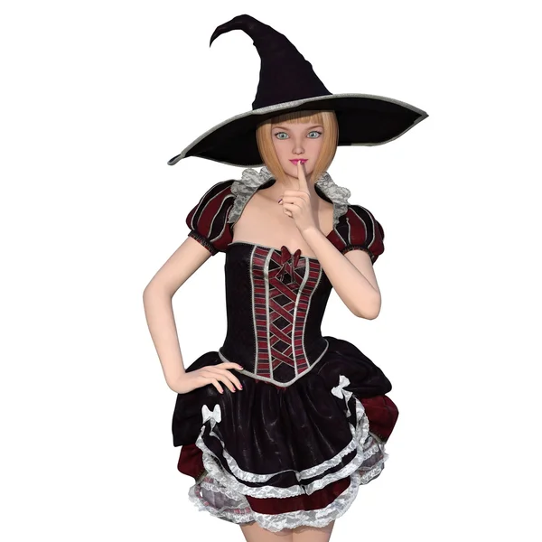 Young woman with witch costume — Stock Photo, Image