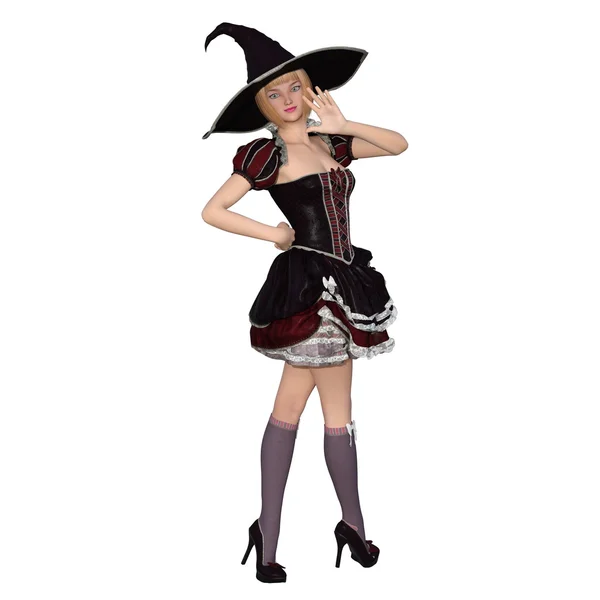 Genç kadın cadı kostüm — Stok fotoğraf