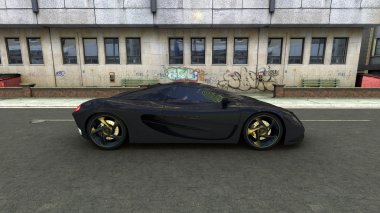 3d cg işleme bir spor araba