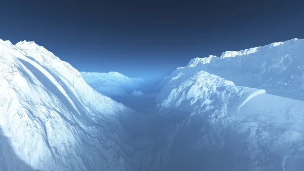 De besneeuwde bergen — Stockfoto