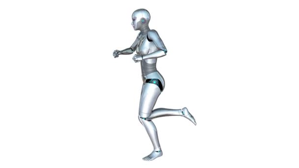Robot femelle en marche 