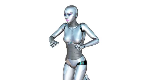 Robot femelle en marche 