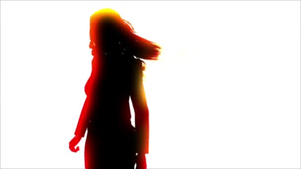 Silhouet van de vrouw — Stockvideo