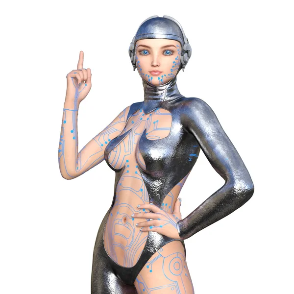 Kvinnliga android — Stockfoto