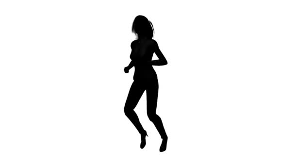 Silueta de mujer corriendo — Vídeo de stock