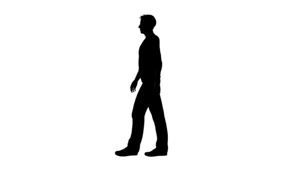 Silhouette eines wandelnden Mannes