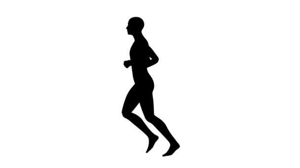 Silhouette of running man — Stock Video