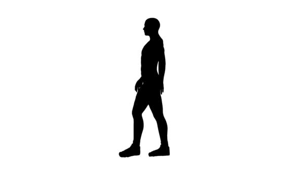 Yürüyen adamın silueti — Stok video