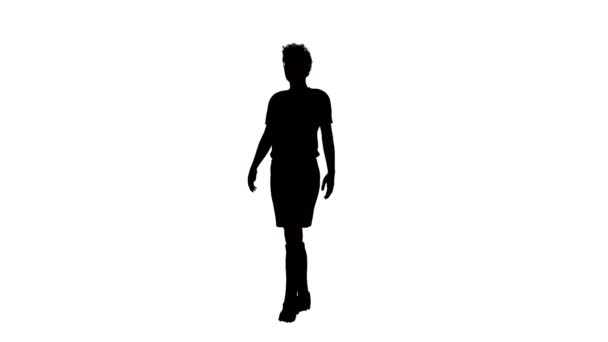 Silhouette dell'uomo che cammina — Video Stock