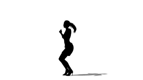 Silhouette of dancing woman — Stock Video