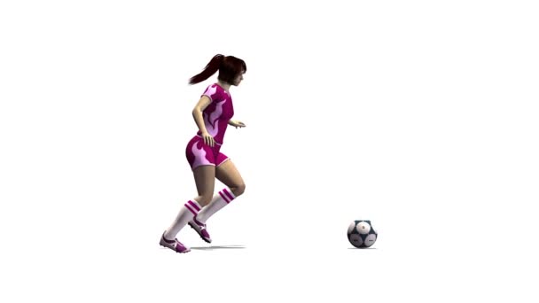 Giocatore di calcio femminile — Video Stock