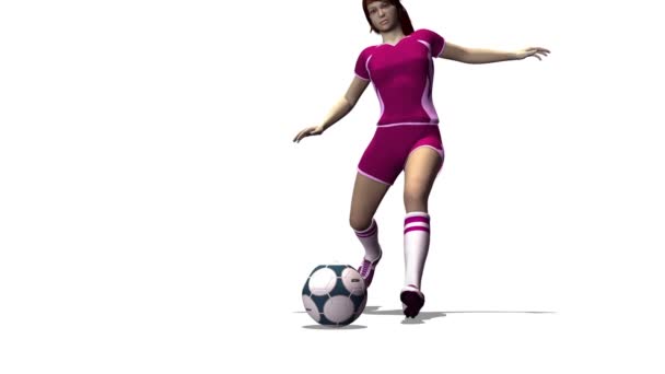 Jugador de fútbol femenino — Vídeo de stock