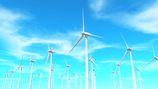 Electricidad generada por viento — Vídeo de stock