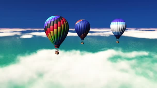 Hot-air balloons — Stock Video