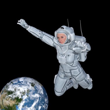 Uzaydaki astronot görüntüsü
