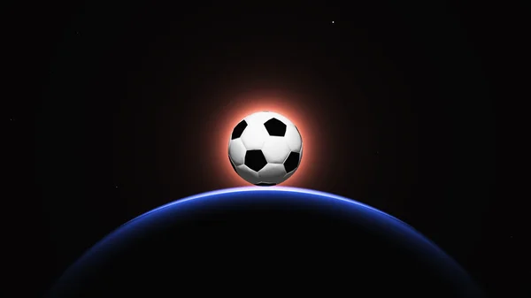 Planeet en voetbal — Stockfoto