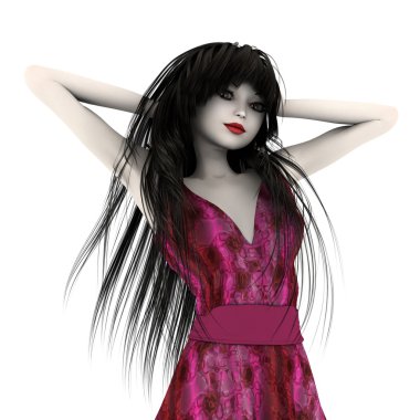 3d cg işleme bir genç kadın oyuncak bebek