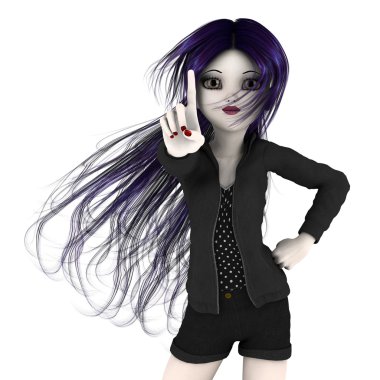 3d cg işleme bir genç kadın oyuncak bebek