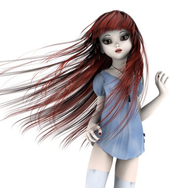 3d cg işleme bir genç kadın oyuncak bebek