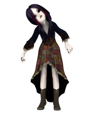 3d cg işleme bir genç kadın oyuncak bebek