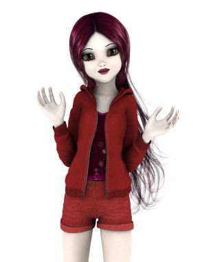 3d cg işleme bir genç kadın oyuncak bebek